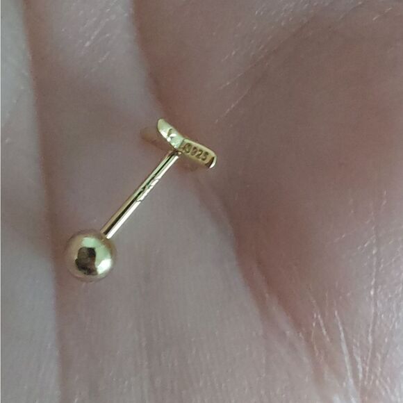 Gold Plated 925 Silver Star Stud Earrings - Picture 7 of 8